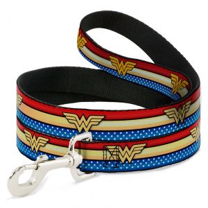 Wonder Woman Stripes and Stars Dog Leash