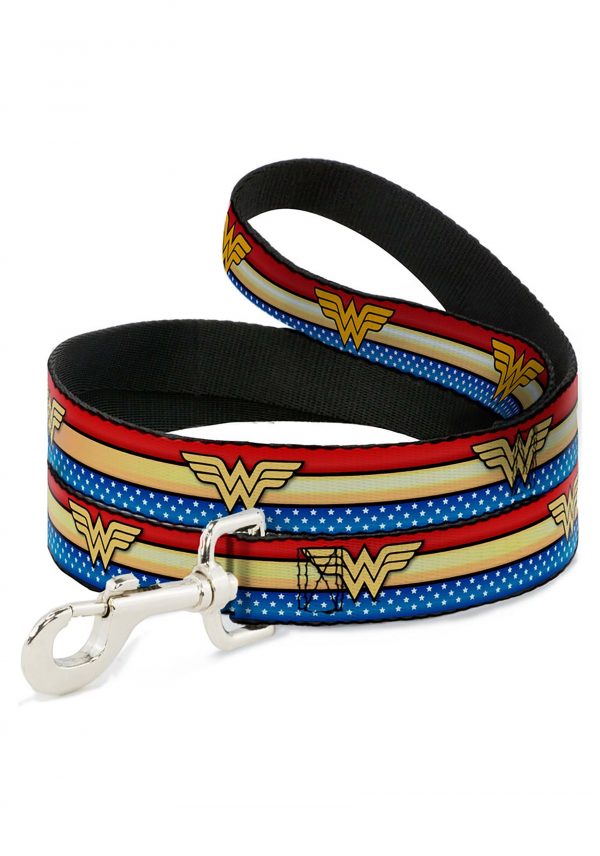 Wonder Woman Stripes and Stars Dog Leash