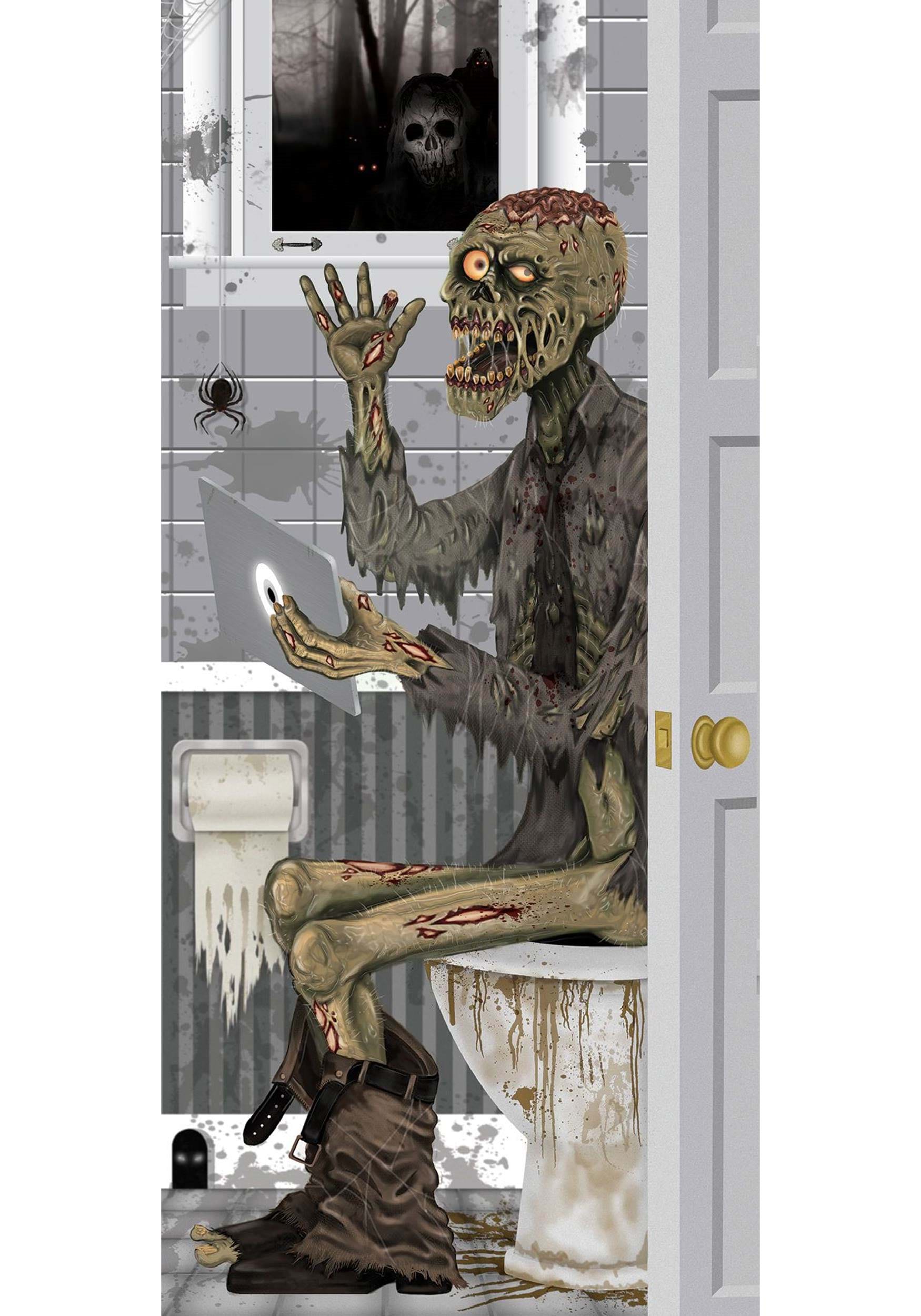 Zombie Toilet Door Cover Decoration